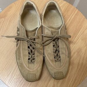 Women’s Suede Lace-Up Sneakers in Tan